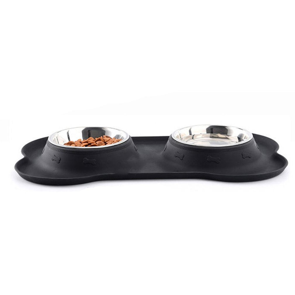 Pet Bowl Silicone Bone Shape  Mat