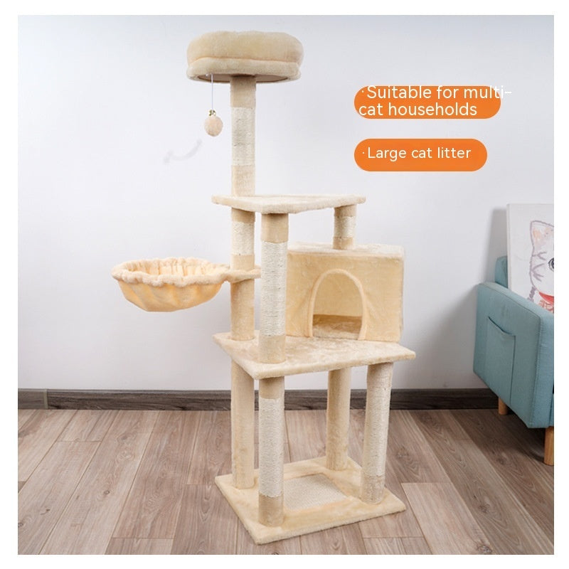 Multi-layer Jumping Platform Wooden Cat Toy Chamfer