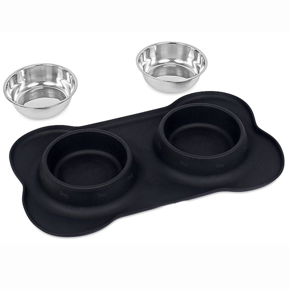 Pet Bowl Silicone Bone Shape  Mat