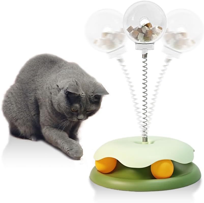 Cat Treat Dispenser Toy With Track Ball Leakage Design Promotes Healthy Eating Habits And Provides Entertainment Ideal For Young Pet Owners