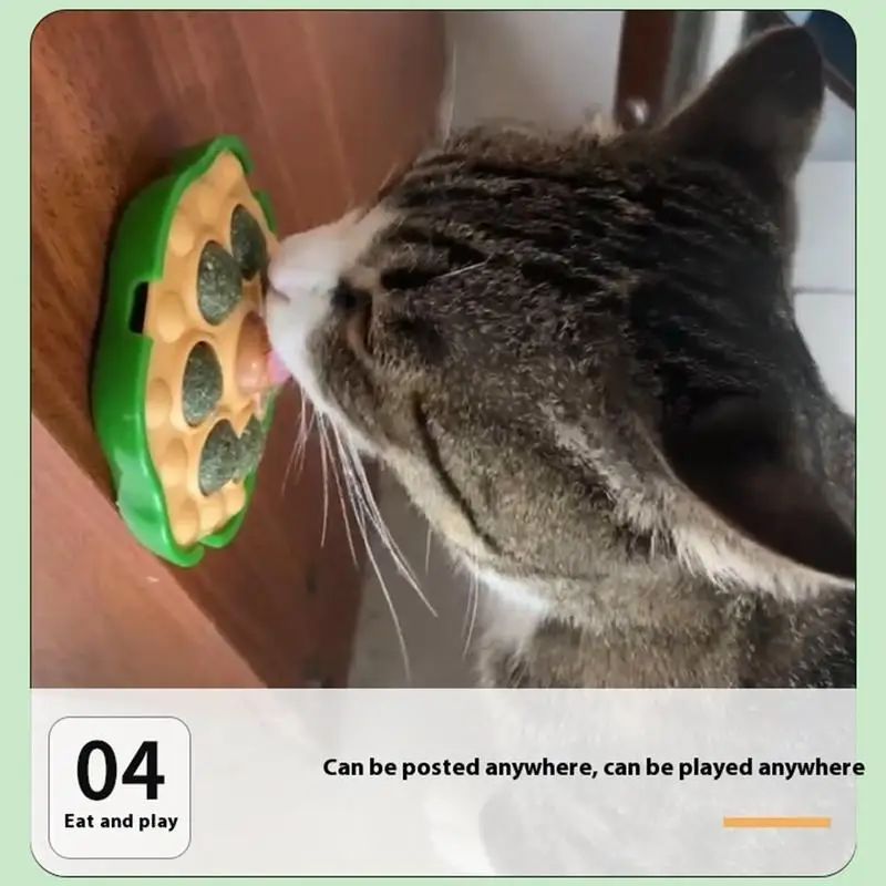 Catnip Balls That Stick On Wall Edible Cat Nips Balls Interactive Lotus Catnip Wall Cat Bite Lick Chew Roller Ball For Indoor