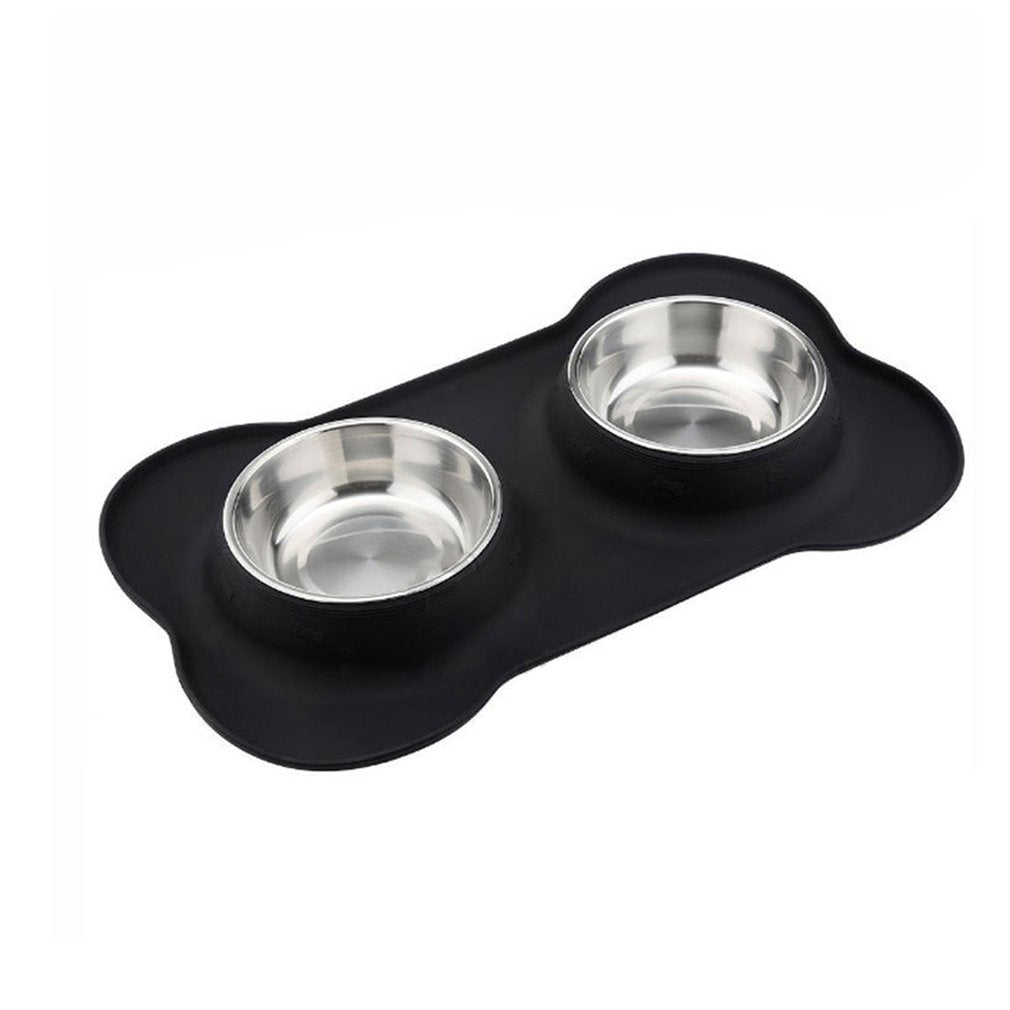 Pet Bowl Silicone Bone Shape  Mat