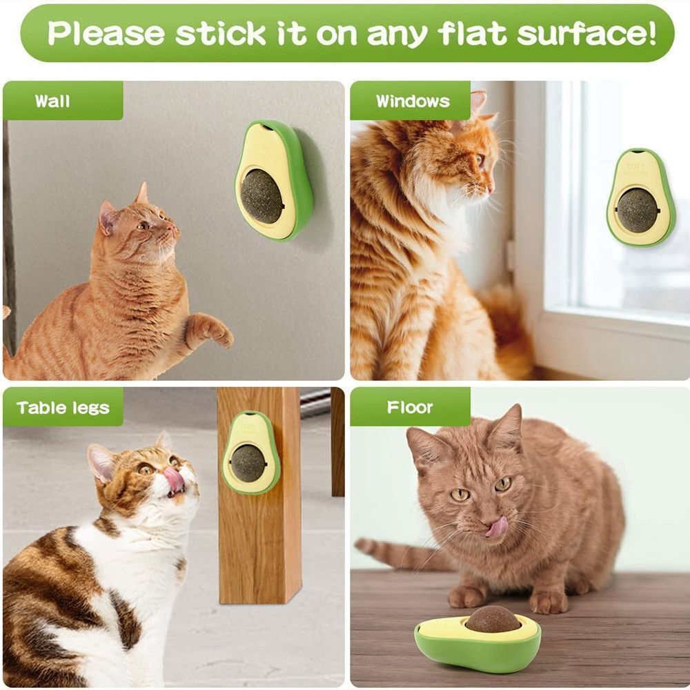 Cute Avocado Catnip Toys Cat Teeth Cleaning Toy Cat Supplies Catnip Mini Cat Treat Toys Interactive Pet Toys Pet Products Pet Avocado Ball Cute Funny Mint Cleaning Teeth Toy For Cat Supplies