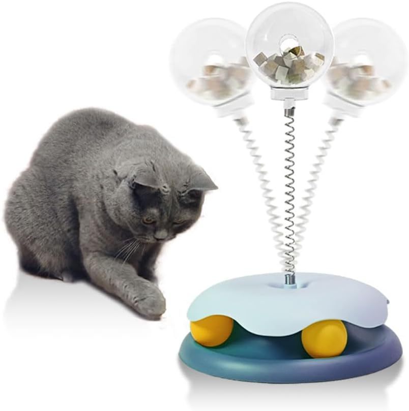 Cat Treat Dispenser Toy With Track Ball Leakage Design Promotes Healthy Eating Habits And Provides Entertainment Ideal For Young Pet Owners